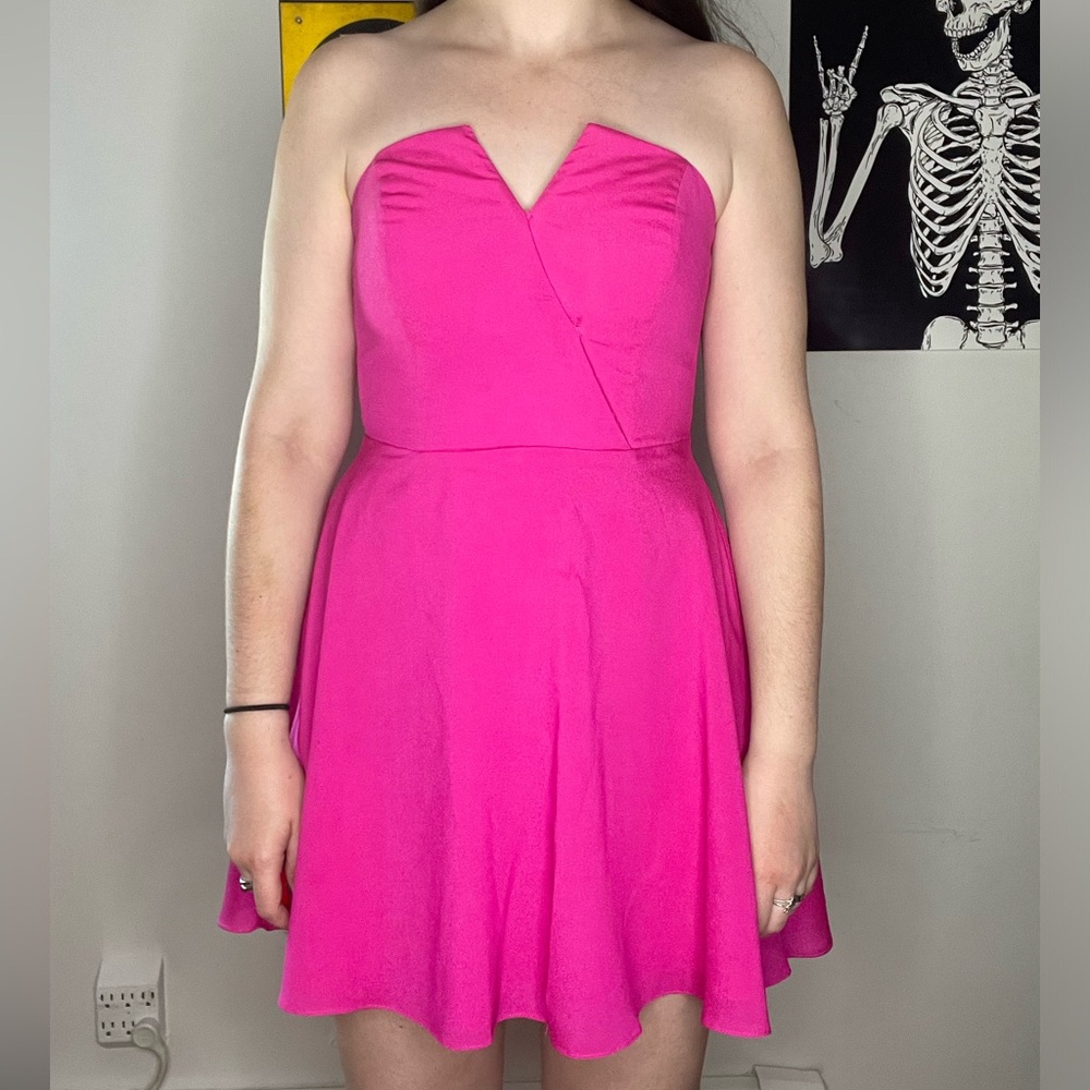 Hot Pink Strapless Party Dress - Naven